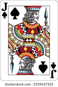 Jack of Spades design from a new original deck of playing cards.