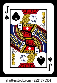 Jack of Spades playing card - Classic design.