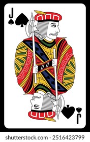 Jack of Spades playing card - Classic design.