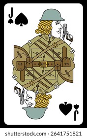 Jack of Spades playing card - Classic design