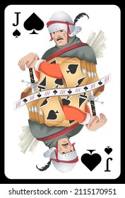 Jack of Spades playing card - Colorful original design.