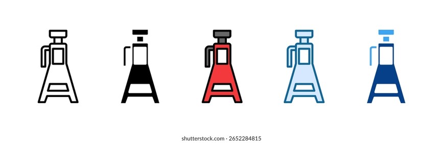 Jack Stand ícone definir coleção de vários estilos