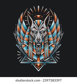 jackal anubis vector logo illustration