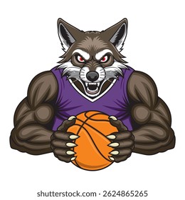 jackal basketball mascot vector illustration design
