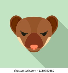 Jackal head icon. Flat illustration of jackal head vector icon for web design