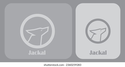 logotipo de cabeza jackal con diseño minimalista.