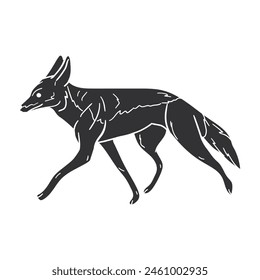 Jackal Icon Silhouette Illustration. African Animals Vector Graphic Pictogram Symbol Clip Art. Doodle Sketch Black Sign.