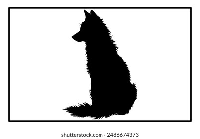 Jackal Silhouette, Hand drawn silhouette of a wild black backed jackal Illustration