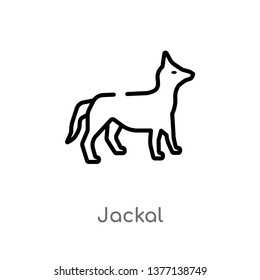 jackal vector line icon. Simple element illustration. jackal outline icon from shapes concept. Can be used for web and mobile