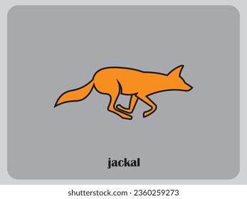 Jackal-Vektorlogo mit minimalistischem Design