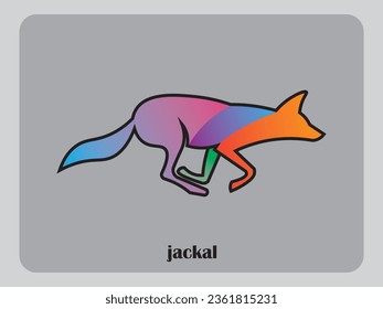 Jackal vector logo with minimalist design