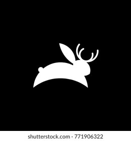 jackalope or hackalope. icon illustration for logo or poster.