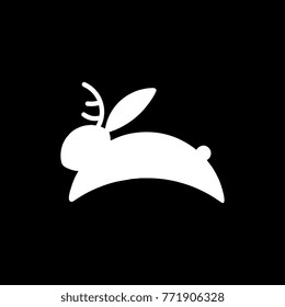 jackalope or hackalope. icon illustration for logo or poster.