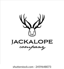 Jackalope logo with a classic and masculine style design