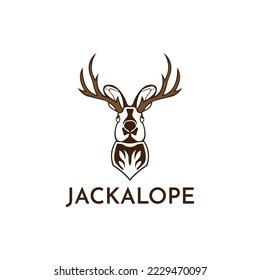 Jackalope Logo-Vektorgrafik im modernen Stil. geeignet für alle Unternehmen. Logos sind leicht zu merken und können in einer Vielzahl von Medien leicht angewendet werden.