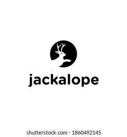 Jackalope Mythical Logo Vector Design