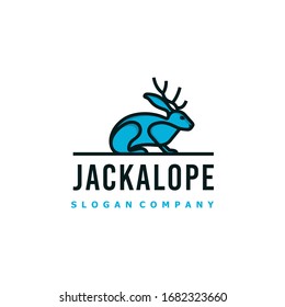 Jackalope Logo Design. Tolle Jackalope-Logo. Ein Jackaloplogotype.