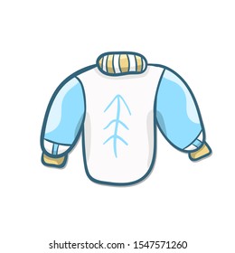 Jacket accessories winter icon vector illustration with full colour and clean background