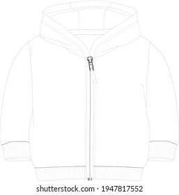JACKET baby wear. BABY JACKET design FLAT SKETCH
