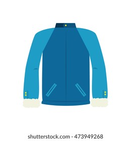 jacket blue winter sport and fashion snow wear vector illustration