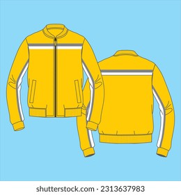 jacket bomber black and yellow for biker