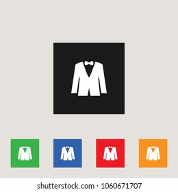 Jacket and bow tie Icon, stock vector illustration, EPS10.