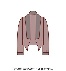 Jacket-braunes Symbol. Einfache Vektorillustration von Frauenbekleidungssymbolen für i und ux, website oder mobile Anwendungen