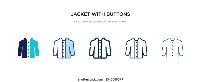 jacket with buttons icon in different style vector illustration. two colored and black jacket with buttons vector icons designed in filled, outline, line and stroke style can be used for web,