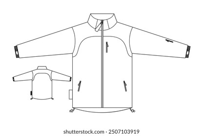 Jacket cad mockup icon. Vector illustration.