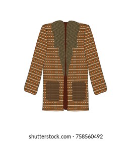 Jacket in a cage on a white background vector illustration