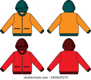 jacket for child vector template