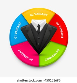 Jacket circle infographics. Jacket icon 3d. Vector infographic illustration