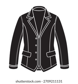 Ilustración vectorial de la silueta del abrigo de la chaqueta