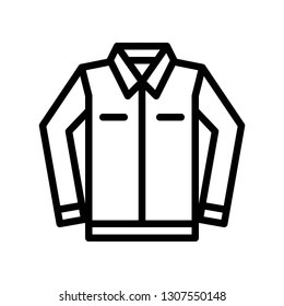 Jacket or Coat vector illustration, line design icon