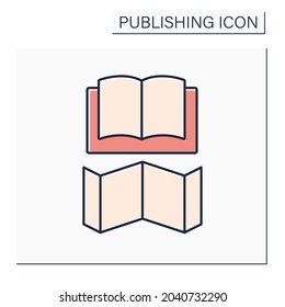 Jacket color icon. Dust jacket. Detachable outer cover.Publishing concept. Isolated vector illustration
