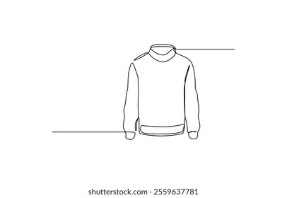 Jacket continuous one line drawing of jacket icon linear design isolated on white background, Men's clothing garment black linear design vector illustration, One line continuous man's suit. 