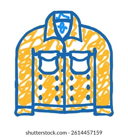 jacket denim doodle icon sketch vector. jacket denim sign. isolated symbol illustration