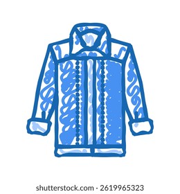 jacket denim doodle icon sketch vector. jacket denim sign. isolated symbol illustration