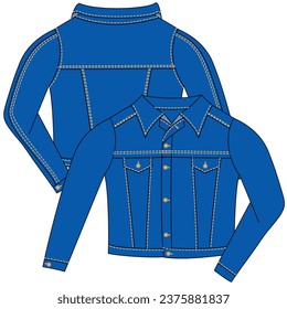 jacket and denim pants silhouettes for both women and men in indigo color. designs for fashion