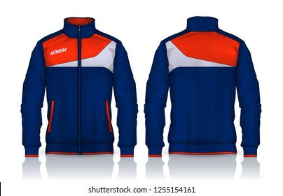 Jacket Design. Sportswear. Track front and back view