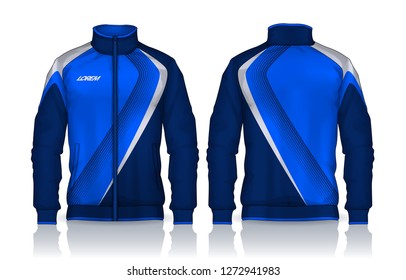 Jacket Designsportswear Track Front Back View Stock Vector (Royalty ...