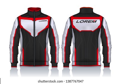 Jacket Design. Sportswear. Track front and back view