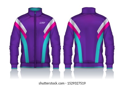 Jacket Design. Sportswear. Track front and back view