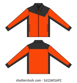 Jacket Design Vector With Dark Gray/Orange Colors.
Front & Back Views.