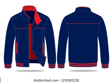 Jacket Design Vector Navy / Red)