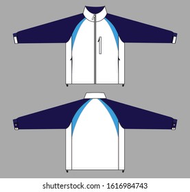 Jacket Design Vector With White/Navy/Blue Colors.
Front & Back Views.