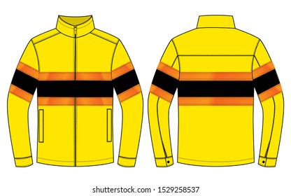 Jacket Design Vector (Yellow / Black)
: Orange Reflective Double Tapes