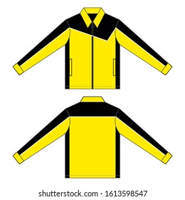 Jacket Design Vector With Yellow/Black Colors.
Front & Back Views.