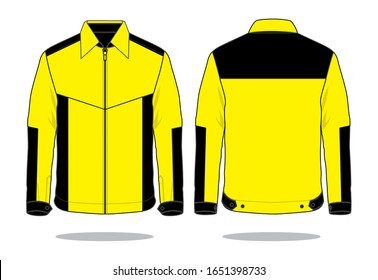 Jacket Design Vector With Yellow/Black Colors.
Front & Back Views.