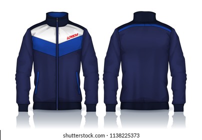 Jacket Design,Sportswear Track front and back view.